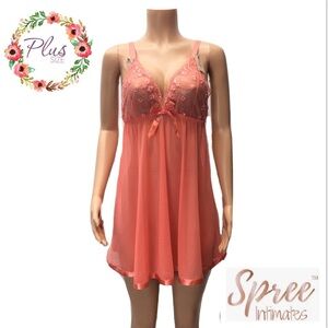 Spree Intimates Persimmon Babydoll Nightie Set